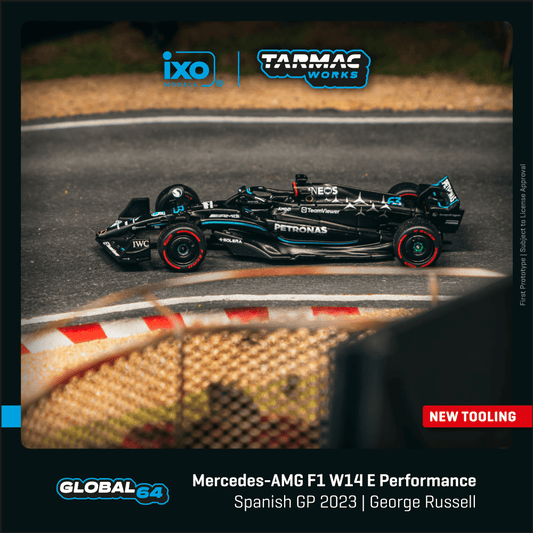 Tarmac Works 1:64 Scale Mercedes-AMG F1 W14 E Performance  Spanish Grand Prix 2023  George Russell