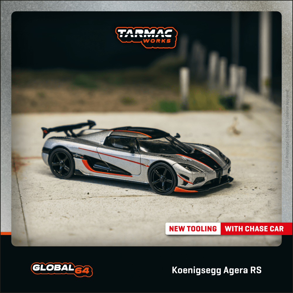 Tarmac Works 1:64 Scale Koenigsegg Agera RS Moon Silver / Black