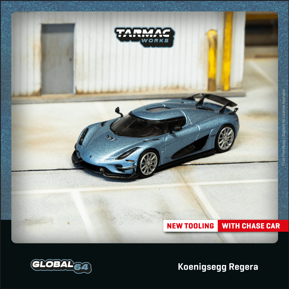 Tarmac Works 1:64 Scale Koenigsegg Regera Light Blue Metallic