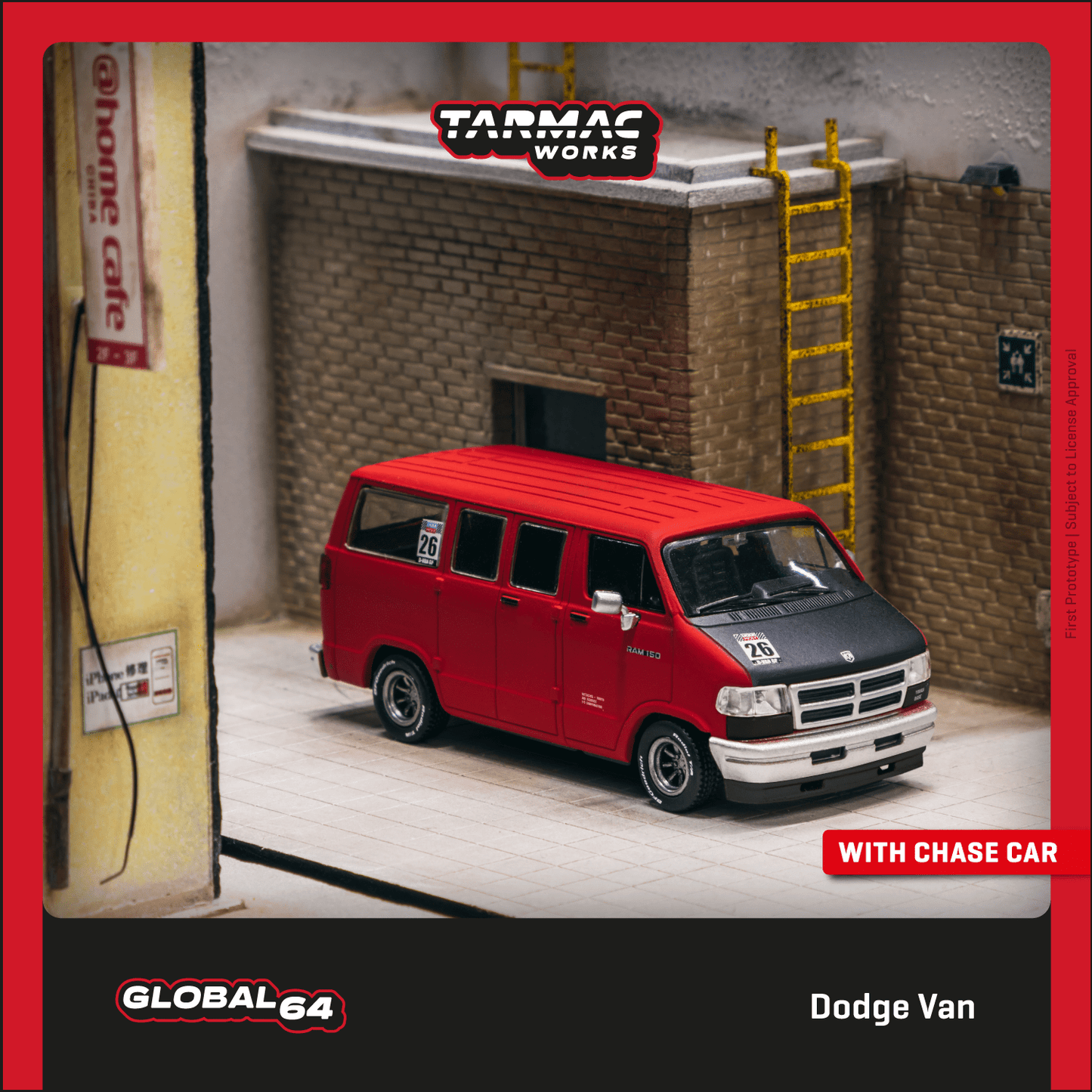 Tarmac works 1:64 Dodge Van Red