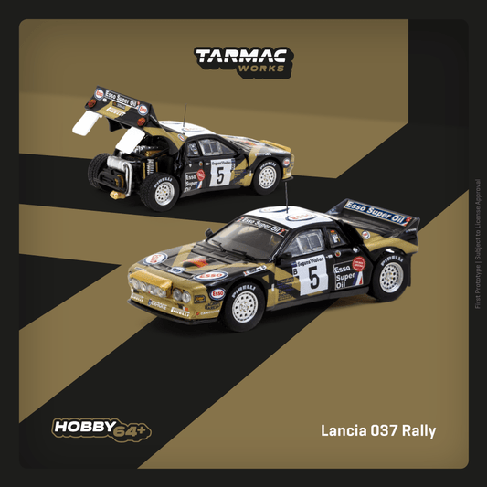 Tarmac Works 1:64 Lancia 037 Rally Rally Catalunya 1985 F. Tabaton / L. Tedeschini T64P-TL002-85CAT05