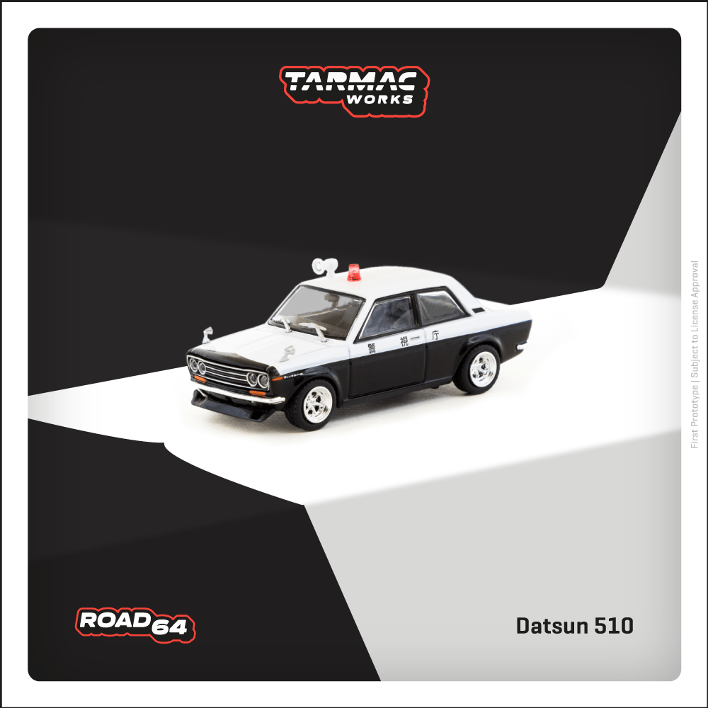 Tarmac Works 1:64 Scale Datsun Bluebird 510 Japan Police Car