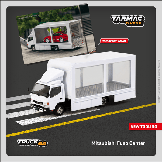 Tarmac Works 1:64 Scale Mitsubishi Fuso Canter Mobile Display Truck