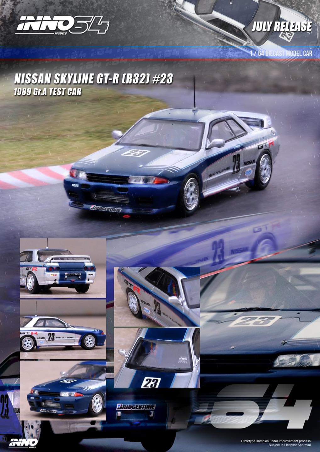 Inno64 Nissan Skyline GT-R R32 #23 1989 Gr.A test car