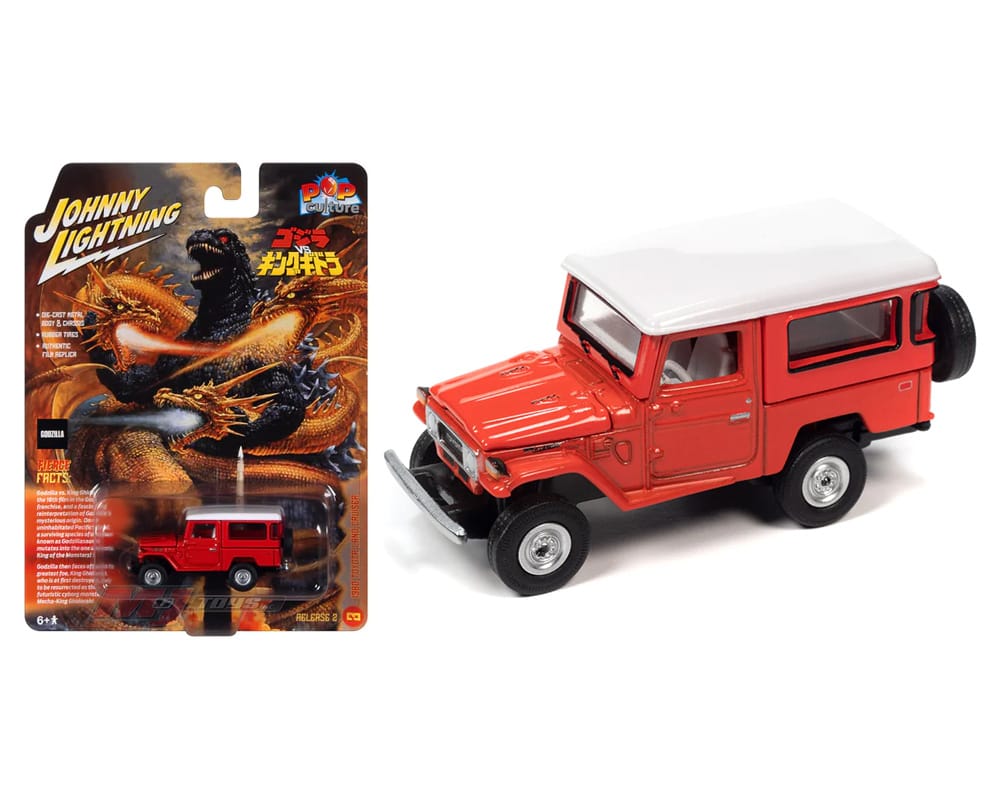 Johnny Lightning 1:64 Godzilla 1980 Toyota Land Cruiser – Red – Pop Culture 2023 Release 2