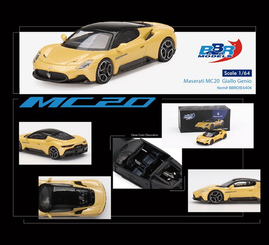 BBR Models 1/64 Maserati MC20 Giallo Genio