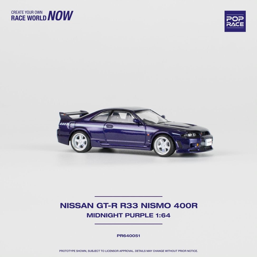 Pop Race 1:64 scale Nismo 400R Nissan GT-R R33 Midnight Purple