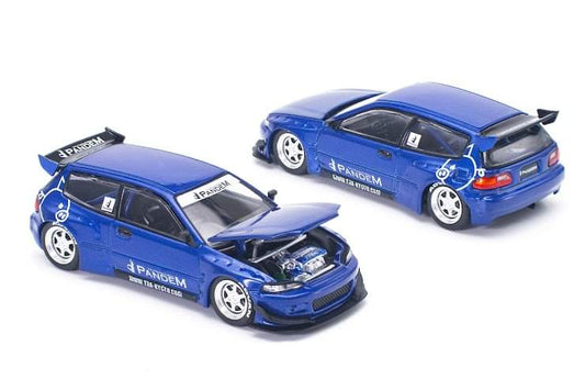 Pop Race 1/64 HONDA PANDEM CIVIC EG6 v1.5 METALLIC BLUE