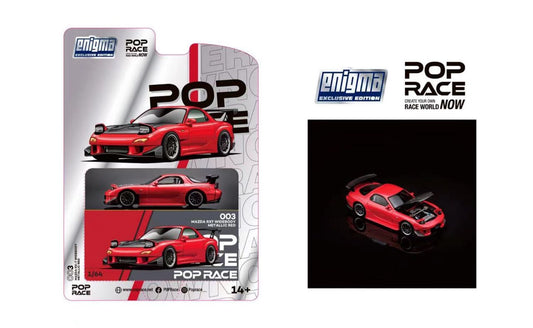 Pop Race x Enigma 1/64 MAZDA RX-7 (FD3S) RE-AMEMIYA WIDEBODY (Red)