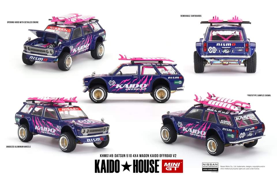 Mini GT x Kaido House #149 Datsun 510 4X4 Wagon Kaido Offroad V12