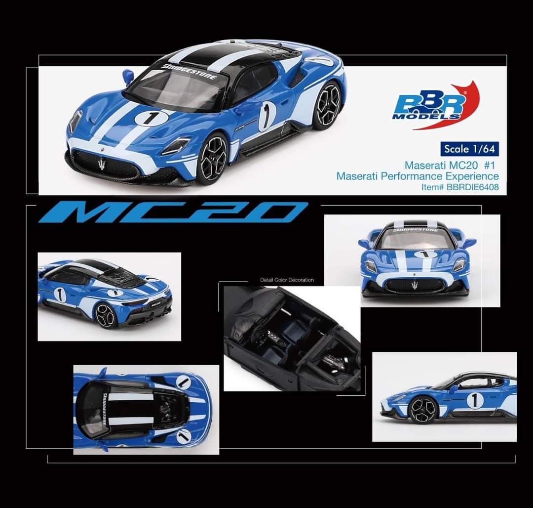 BBR Models 1/64 Maserati MC20 #1 Maserati Performance Experience