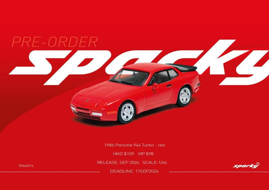 SPARKY X Tiny 1/64 1986 Porsche 944 Turbo -Red