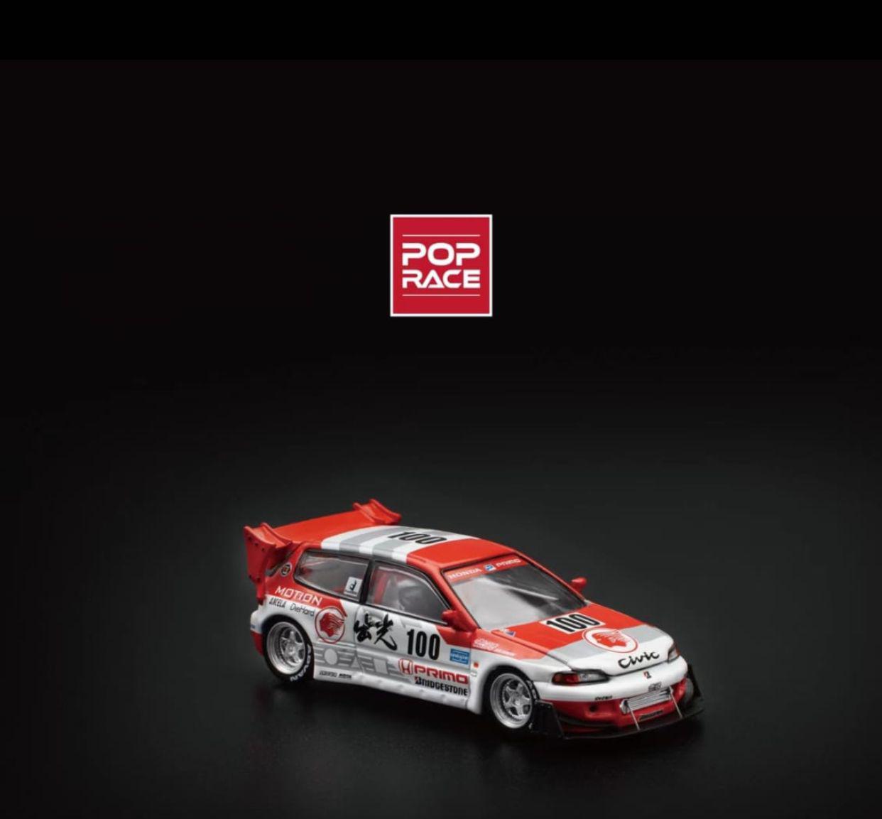 Pop Race 1:64 scale All In Tuning Show 2024 Exclusive HONDA PANDEM CIVIC EG6 v1.5 idemitsu