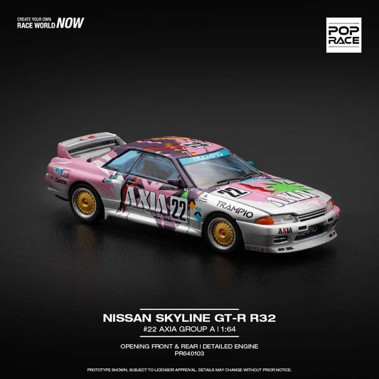 Pop Race 1:64 scale Nissan GT-R R32 #22 AXIA GROUP A