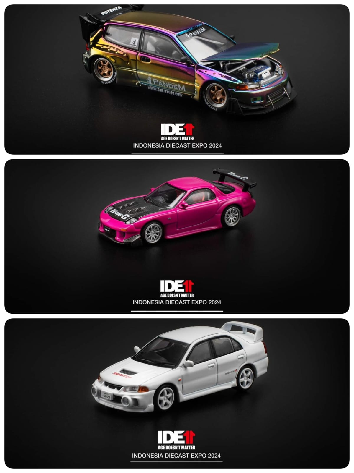 [Shipping included] Pop Race 1/64 IDE 2024 Set of 3 Cars