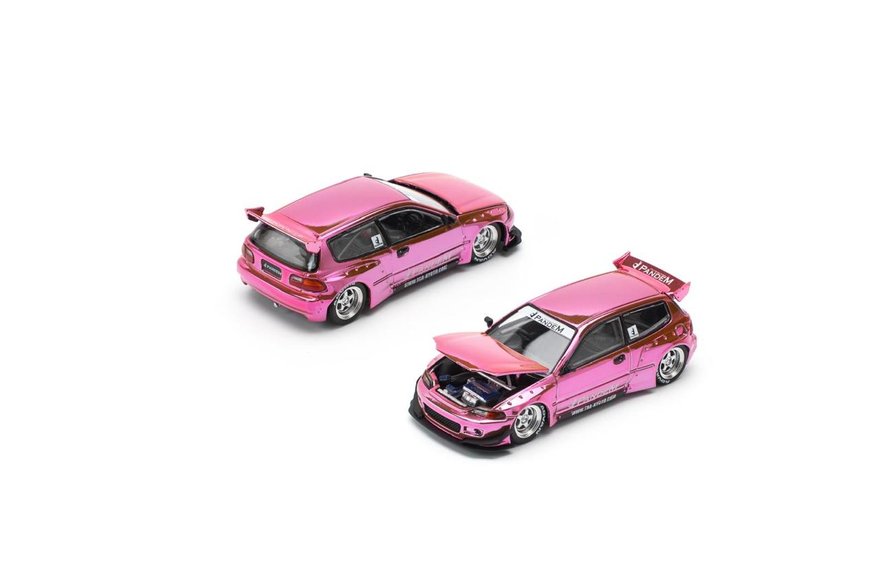 Pop Race x Enigma 1/64 HONDA PANDEM CIVIC EG6 v1.5 METALLIC PINK