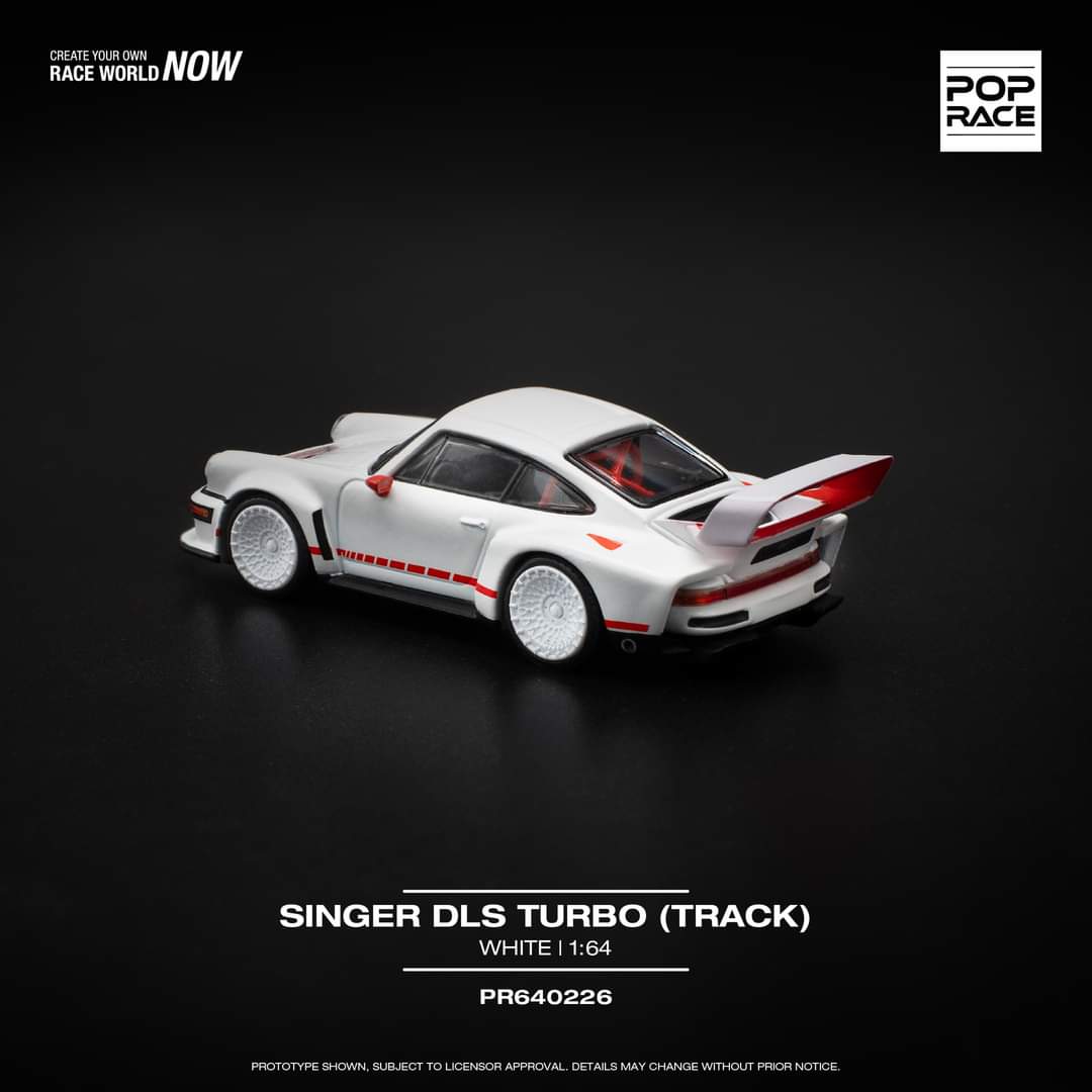 Pop Race 1:64 Scale Porsche SINGER DLS TURBO (TRACK) - WHITE