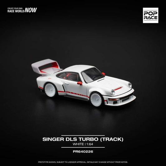 Pop Race 1:64 Scale Porsche SINGER DLS TURBO (TRACK) - WHITE