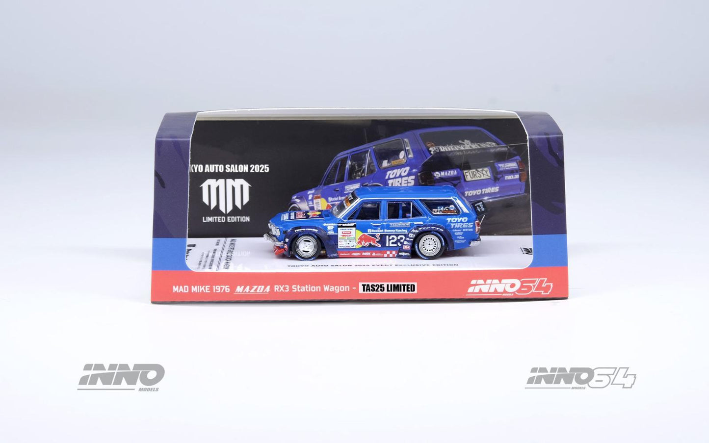 Inno64 1/64 TAS 2025 MAD MIKE 1976 MAZDA RX3 STATION WAGON