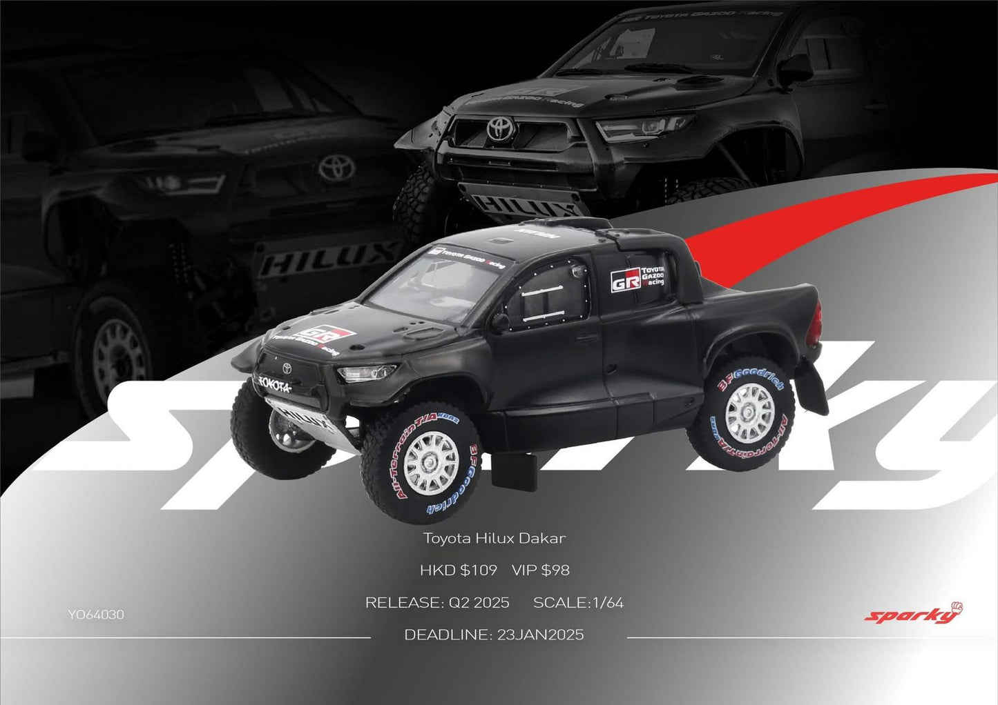 Sparky x Tiny 1/64 Toyota Hilux Dakar (Tiny Exclusive)