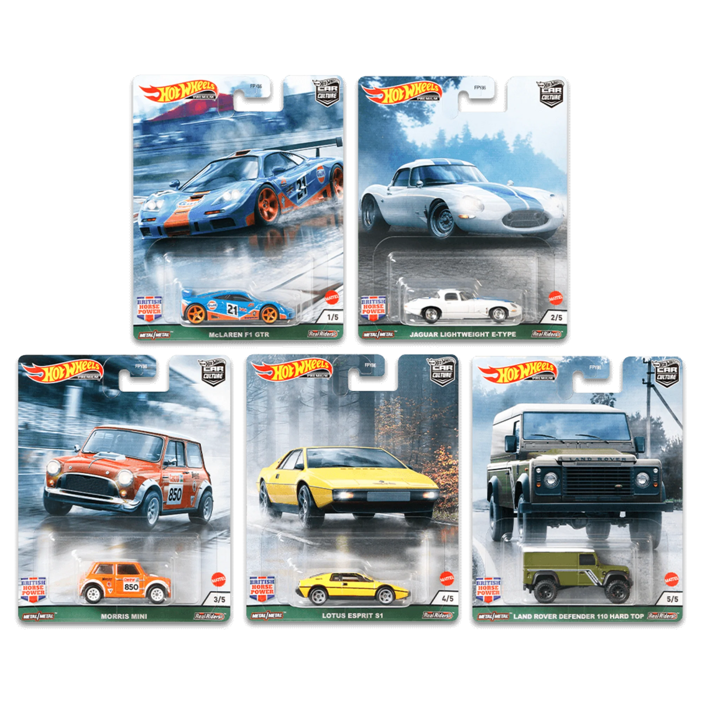 Hot Wheels 2021 Premium Car Culture British Horse Power Set of 5 FPY86-954A case