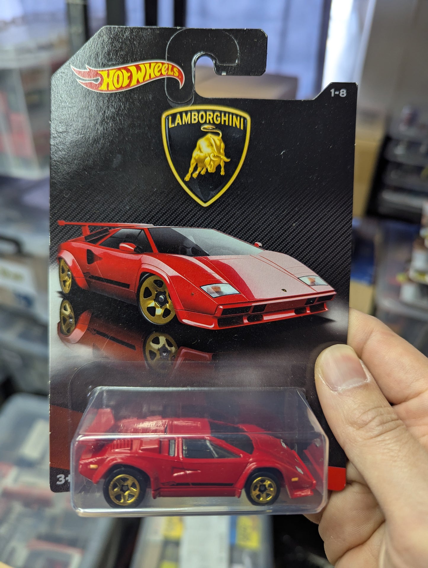 Hot Wheels Lamborghini Series LAMBORGHINI COUNTACH Red w/Gold 5 Spoke New