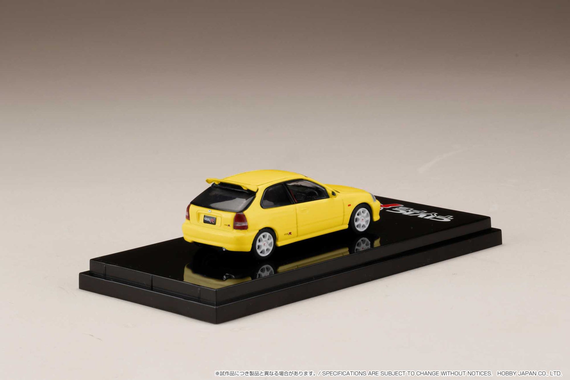 Hobby Japan 1/64 Honda CIVIC TYPE R (GF-EK9) with Engine Display Model Yellow Hobby Japan