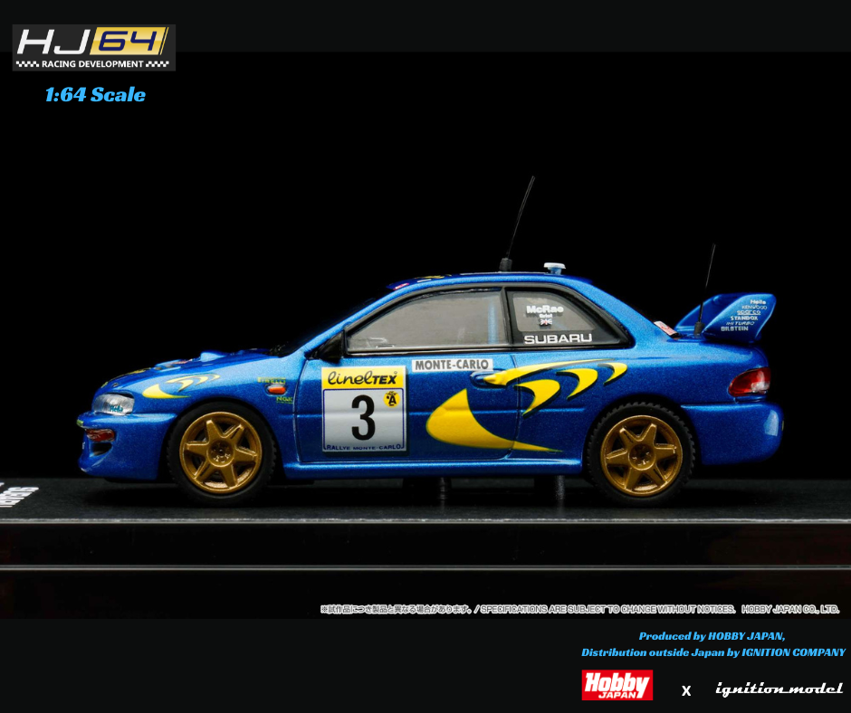 Hobby Japan  x Ignition Model 1/64 SUBARU IMPREZA WRC 1997 #3 (MONTE CARLO)