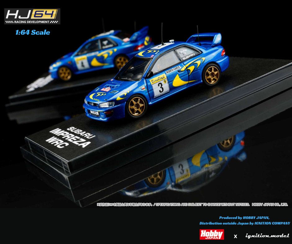 Hobby Japan  x Ignition Model 1/64 SUBARU IMPREZA WRC 1997 #3 (MONTE CARLO)