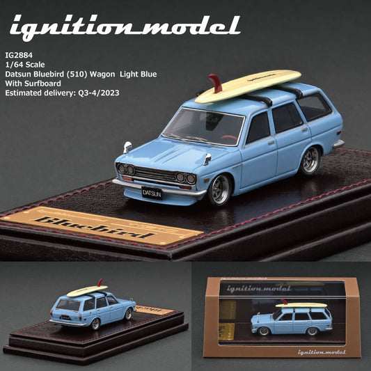 Ignition Model 1:64 HIGH-END RESIN MODEL IG2884 Datsun Bluebird (510) Wagon Light Blue