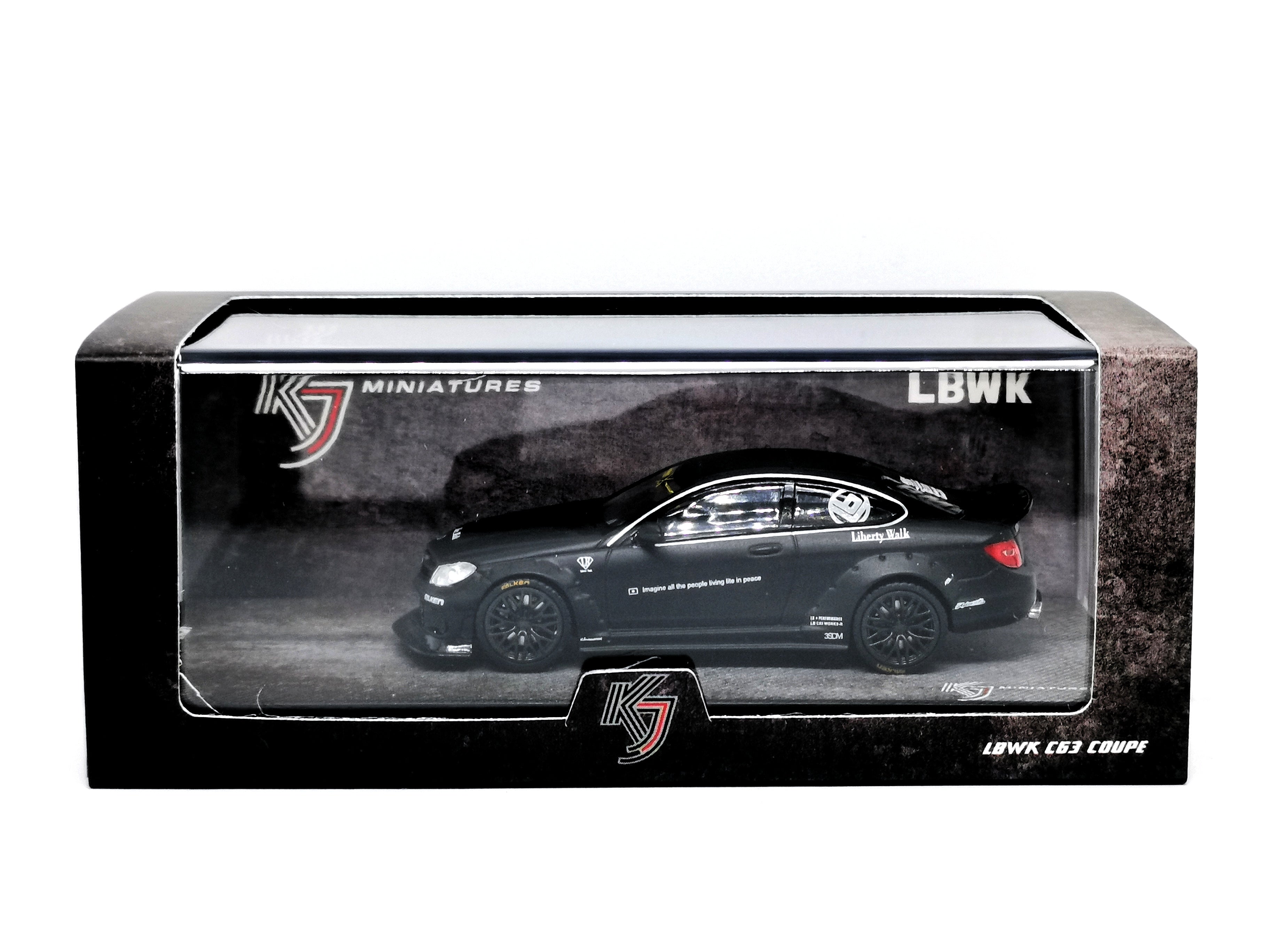 KJ Miniatures 1:64 scale LB Works Mercedes-Benz C63 Coupe, Matte Black