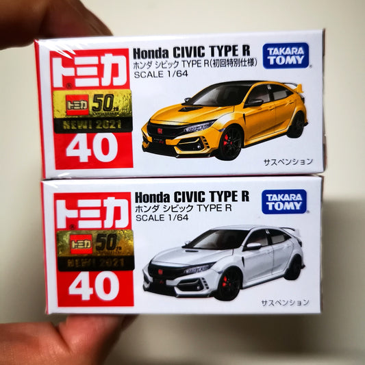 Tomica #40 Honda Civic Type R FK8 2021 facelift set of two