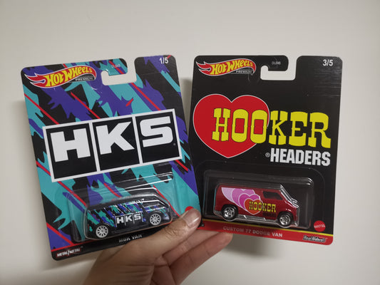 Hot Wheels Pop Culture Speed Shop Garage 77 Dodge Van and MBK Van set