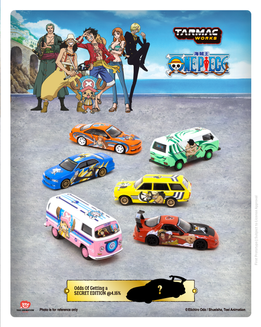 Tarmac Works 1/64 Collab One Piece Complete Set of 7 include 300pcs Limited VW Type II