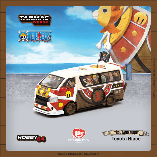 Tarmac Works x One Piece Toyota Hiace Widebody One Piece Thousand Sunny