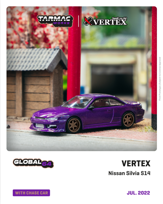 Tarmacworks x VERTEX Nissan Silvia S14
Purple Metallic Tarmacworks