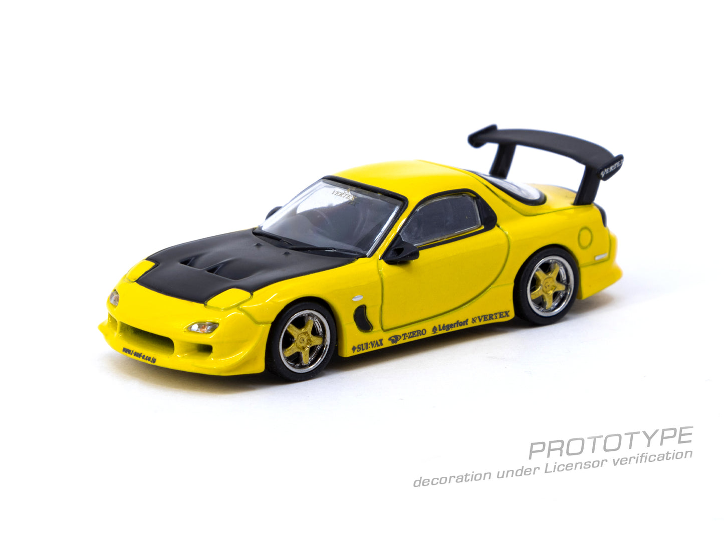 Tarmac Works 1:64 Scale VERTEX Mazda RX-7 FD3S Yellow Metallic Tarmacworks