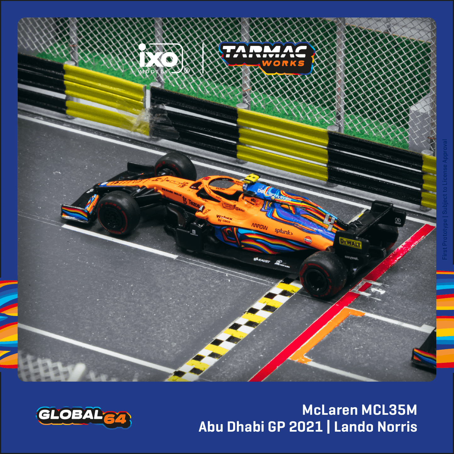 Tarmac Works 1:64 Scale McLaren MCL35M 
Abu Dhabi Grand Prix 2021 Decal included