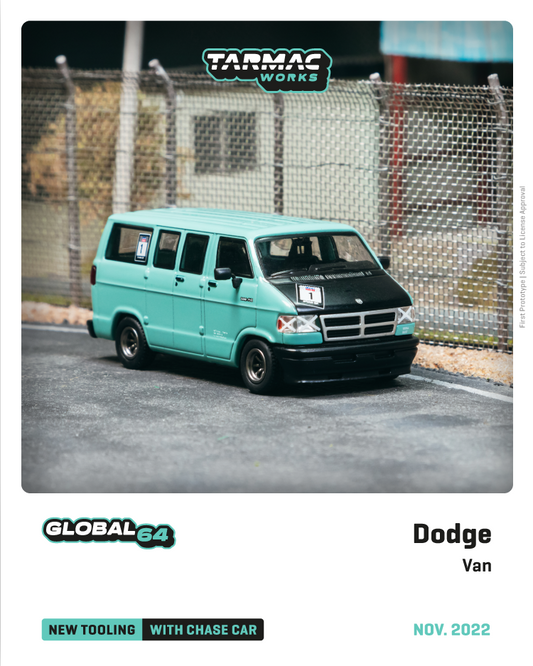 Tarmac works 1:64 Dodge Van Light Green Tarmacworks