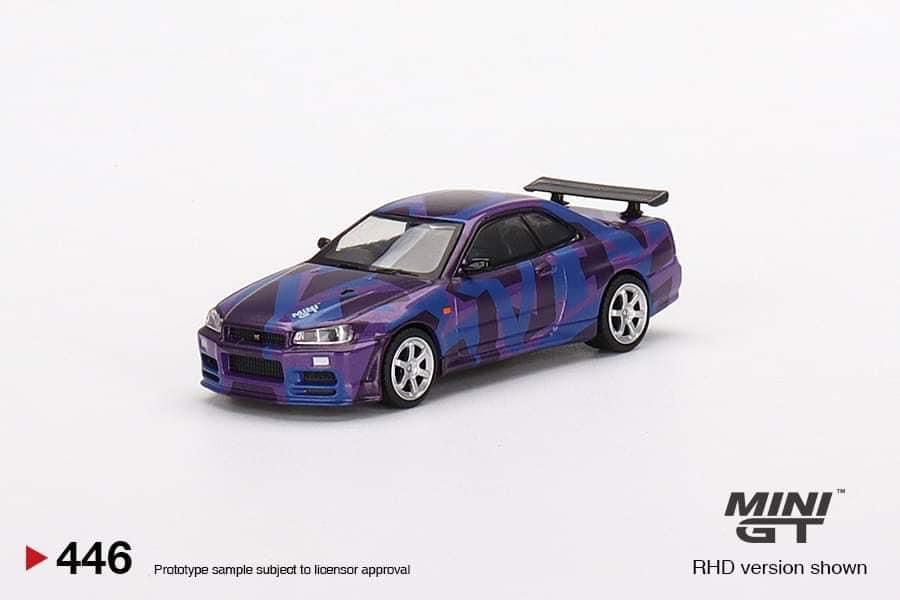 MINI GT #446 Nissan Skyline GT-R (R34) V-Spec II Digital camouflage