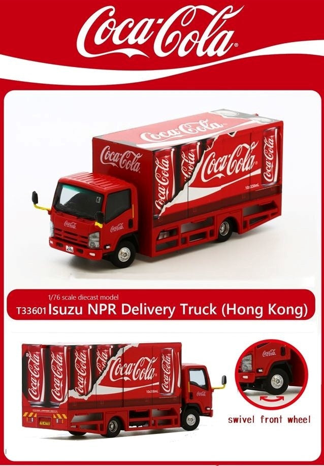 Model 1 Isuzu NPR Delivery Coca Cola Route Truck 176 scale Mobile Garage HK