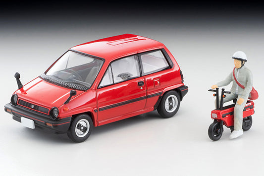 Tomica Limited Vintage Neo LV-N272a Honda City R (red) with Motocompo 81 year model Takara Tomy